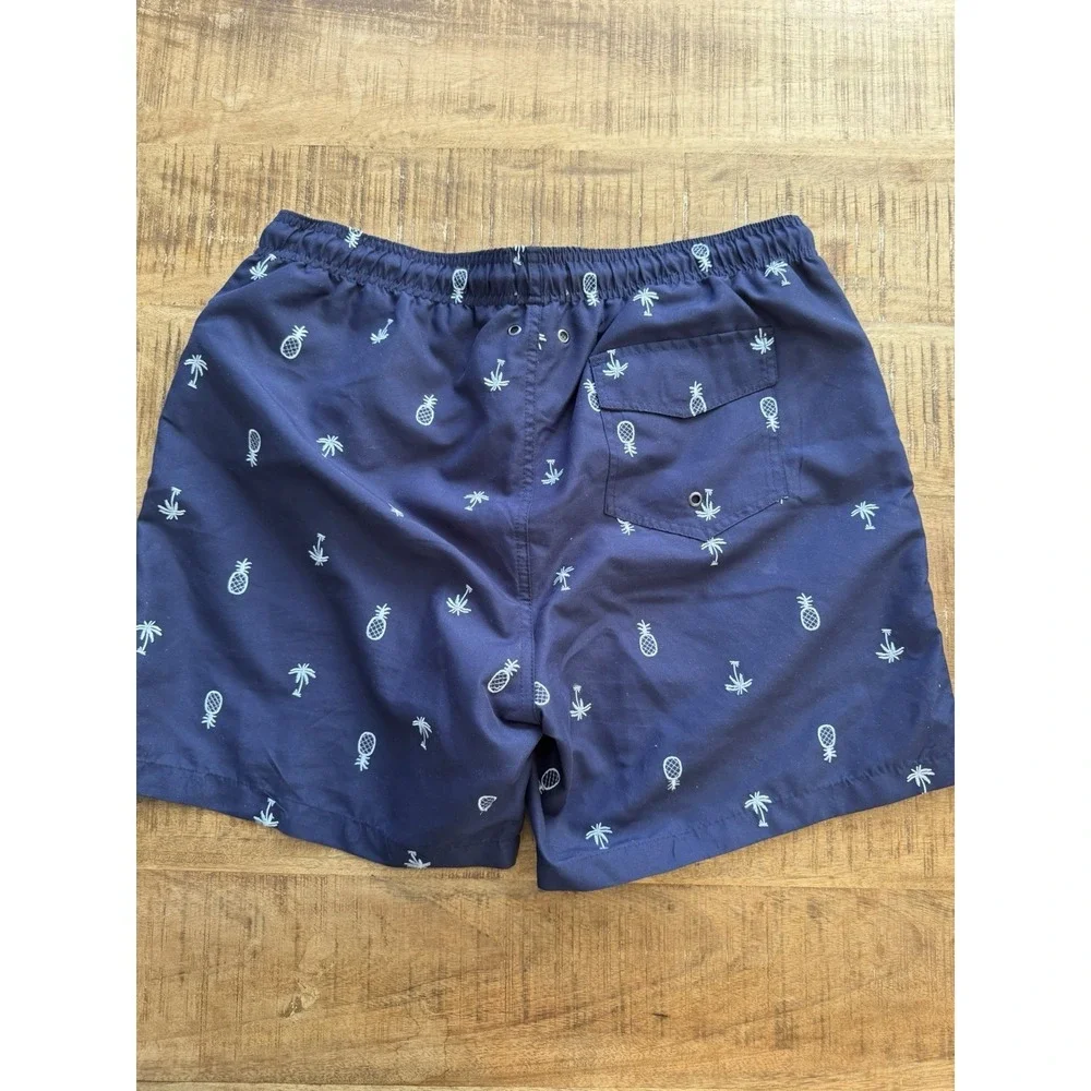 TRUNKS Surf & Swim Co. Navy Embroidered Swim Shorts With Pockets Large